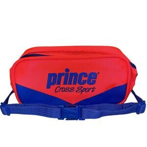 NEW Vintage 80s Prince Tennis Fanny Pack Belt Waist Hip Bag Neon Red Blue Retro